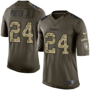 cheap Steelers #24 Joey Porter Jr. Green Men's Stitched NFL Limited 2024 Salute to Service Jersey