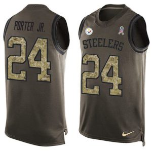 wholesale Steelers #24 Joey Porter Jr. Green Men's Stitched NFL Limited Salute To Service Tank Top Jersey