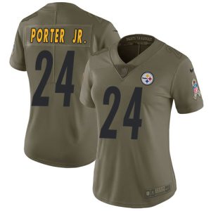 steelers #24 joey porter jr. olive women's stitched nfl limited 2024 salute to service cheap jersey