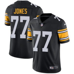 steelers #77 broderick jones black alternate men's stitched nfl vapor untouchable limited wholesale jersey