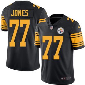 Steelers #77 Broderick Jones Black Men's Stitched NFL Limited Rush Jersey