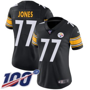 elite Steelers #77 Broderick Jones Black Team Color Women's Stitched NFL 100th Season Vapor Limited Jersey