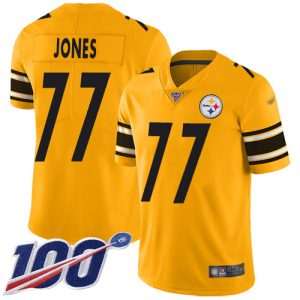 Steelers #77 Broderick Jones Gold Men's Stitched NFL Limited Inverted Legend 100th Season Jersey