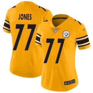 steelers #77 broderick jones gold women's stitched nfl limited inverted legend wholesale jersey