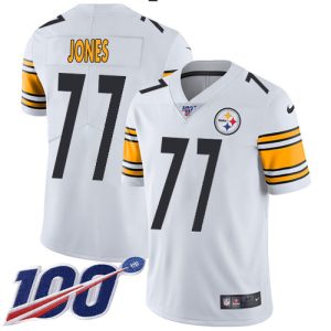 Steelers #77 Broderick Jones White Men's Stitched NFL 100th Season Vapor Limited Jersey