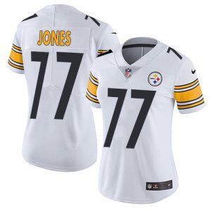 Steelers #77 Broderick Jones White Women's Stitched NFL Vapor Untouchable Limited Jersey