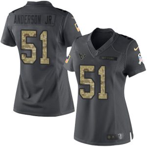 Texans #51 Will Anderson Jr. Black Women's Stitched NFL Limited 2024 Salute to Service Jersey