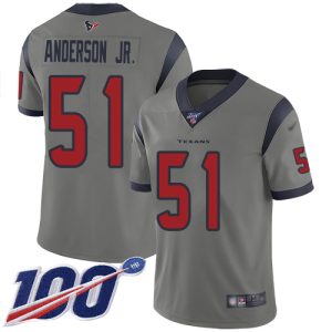 texans #51 will anderson jr. gray men's stitched nfl limited inverted legend 100th season authentic jersey