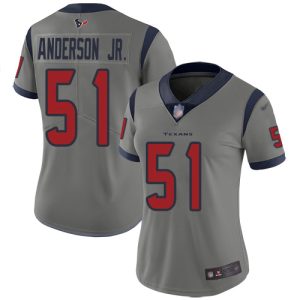 Texans #51 Will Anderson Jr. Gray Women's Stitched NFL Limited Inverted Legend Jersey