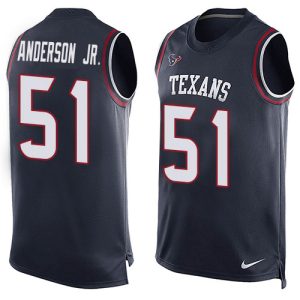 texans #51 will anderson jr. navy blue team color men's stitched nfl limited tank top limited jersey