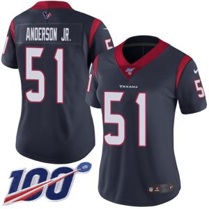 Texans #51 Will Anderson Jr. Navy Blue Team Color Women's Stitched NFL 100th Season Vapor Untouchable Limited Jersey