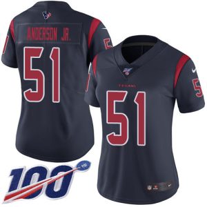 wholesale Texans #51 Will Anderson Jr. Navy Blue Women's Stitched NFL Limited Rush 100th Season Jersey