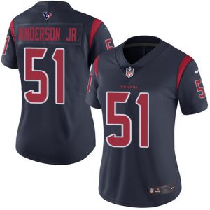 Texans #51 Will Anderson Jr. Navy Blue Women's Stitched NFL Limited Rush Jersey