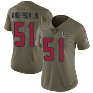 wholesale Texans #51 Will Anderson Jr. Olive Women's Stitched NFL Limited 2024 Salute To Service Jersey