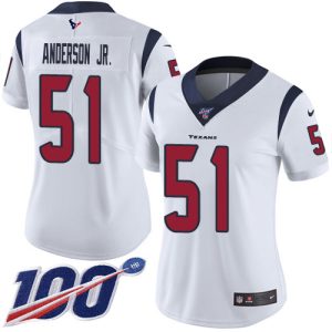 Texans #51 Will Anderson Jr. White Women's Stitched NFL 100th Season Vapor Untouchable Limited Jersey