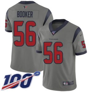 Texans #56 Thomas Booker Gray Men's Stitched NFL Limited Inverted Legend 100th Season Jersey