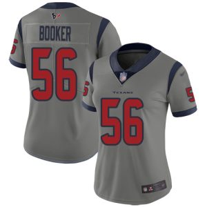 Texans #56 Thomas Booker Gray Women's Stitched NFL Limited Inverted Legend Jersey