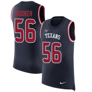 Texans #56 Thomas Booker Navy Blue Team Color Men's Stitched NFL Limited Rush Tank Top Jersey