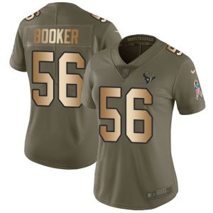 Texans #56 Thomas Booker Olive/Gold Women's Stitched NFL Limited 2024 Salute To Service Jersey