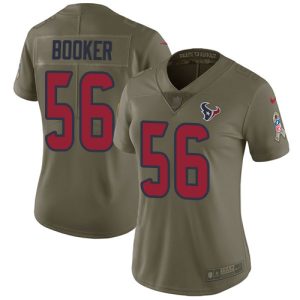 Texans #56 Thomas Booker Olive Women's Stitched NFL Limited 2024 Salute To Service Jersey