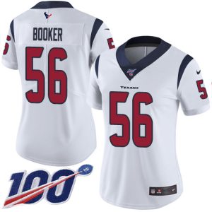 customized Texans #56 Thomas Booker White Women's Stitched NFL 100th Season Vapor Untouchable Limited Jersey