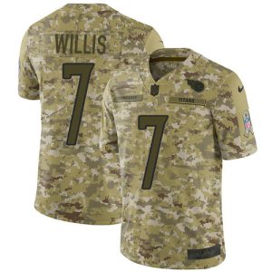 Titans #7 Malik Willis Camo Men's Stitched NFL Limited 2024 Salute To Service Jersey