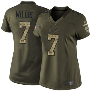 Titans #7 Malik Willis Green Women's Stitched NFL Limited 2024 Salute To Service Jersey