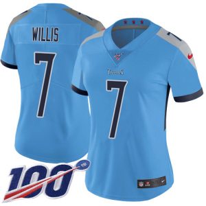 limited Titans #7 Malik Willis Light Blue Alternate Women's Stitched NFL 100th Season Vapor Limited Jersey