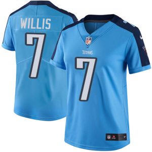 titans #7 malik willis light blue women's stitched nfl limited rush replica jersey