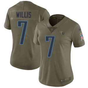 Titans #7 Malik Willis Olive Women's Stitched NFL Limited 2024 Salute to Service Jersey