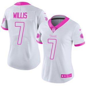 replica Titans #7 Malik Willis White/Pink Women's Stitched NFL Limited Rush Fashion Jersey