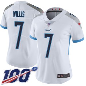 titans #7 malik willis white women's stitched nfl 100th season vapor limited wholesale jersey