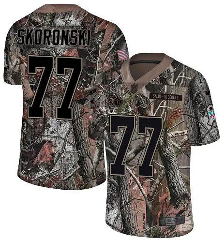 titans #77 peter skoronski camo youth stitched nfl limited rush realtree custom jersey