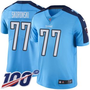 replica Titans #77 Peter Skoronski Light Blue Men's Stitched NFL Limited Rush 100th Season Jersey