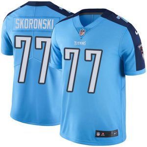 replica Titans #77 Peter Skoronski Light Blue Men's Stitched NFL Limited Rush Jersey