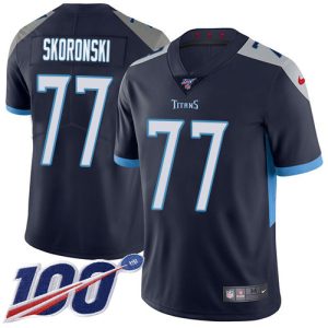 Titans #77 Peter Skoronski Navy Blue Team Color Men's Stitched NFL 100th Season Vapor Limited Jersey