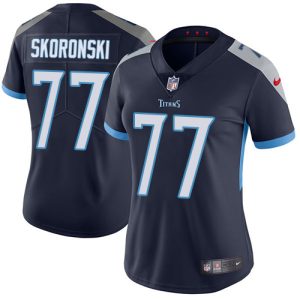 Titans #77 Peter Skoronski Navy Blue Team Color Women's Stitched NFL Vapor Untouchable Limited Jersey