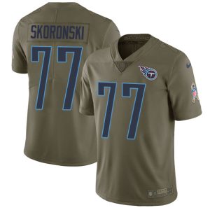 Titans #77 Peter Skoronski Olive Men's Stitched NFL Limited 2024 Salute to Service Jersey