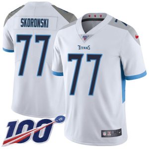 cheap Titans #77 Peter Skoronski White Men's Stitched NFL 100th Season Vapor Limited Jersey