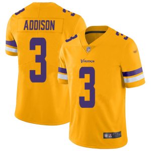 vikings #3 jordan addison gold men's stitched nfl limited inverted legend cheap jersey