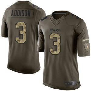 Vikings #3 Jordan Addison Green Men's Stitched NFL Limited 2024 Salute to Service Jersey