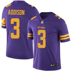 vikings #3 jordan addison purple men's stitched nfl limited rush wholesale jersey