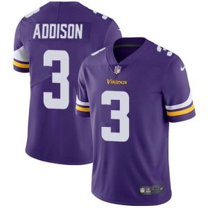 youth Vikings #3 Jordan Addison Purple Team Color Men's Stitched NFL Vapor Untouchable Limited Jersey