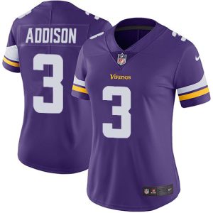 replica Vikings #3 Jordan Addison Purple Team Color Women's Stitched NFL Vapor Untouchable Limited Jersey