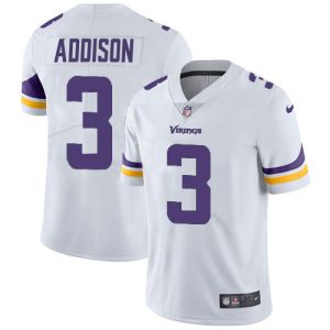 vikings #3 jordan addison white men's stitched nfl vapor untouchable limited authentic jersey