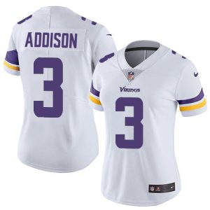 cheap Vikings #3 Jordan Addison White Women's Stitched NFL Vapor Untouchable Limited Jersey