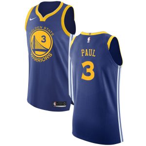 Warriors #3 Jordan Poole Blue NBA Authentic Icon Edition Jersey