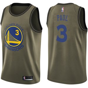 Warriors #3 Jordan Poole Green Salute to Service NBA Swingman Jersey