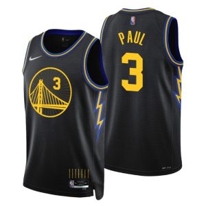 warriors #3 jordan poole black 2023-24 authentic wholesale jersey - city edition