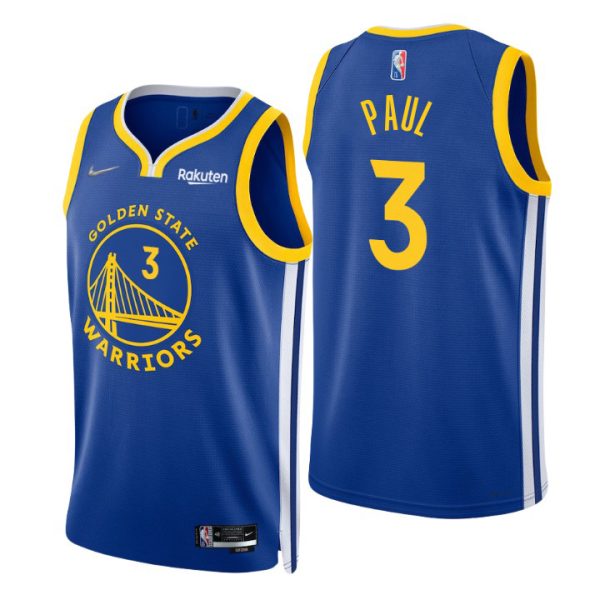 Warriors #3 Jordan Poole Royal Men's 2023-24 NBA 75th Anniversary Diamond Swingman Jersey - Icon Edition